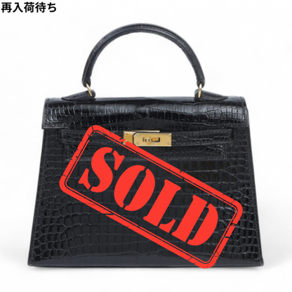 HERMÈS エルメス ミニミニケリー ブラック クロコダイル ポロサス リセ