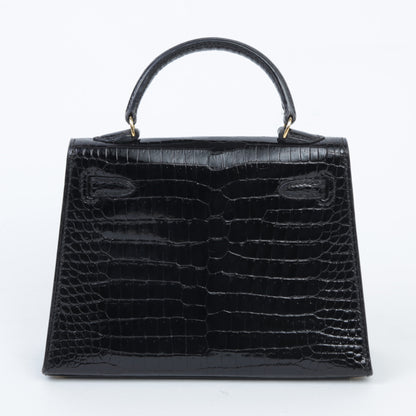 HERMÈS エルメス ミニミニケリー ブラック クロコダイル ポロサス リセ