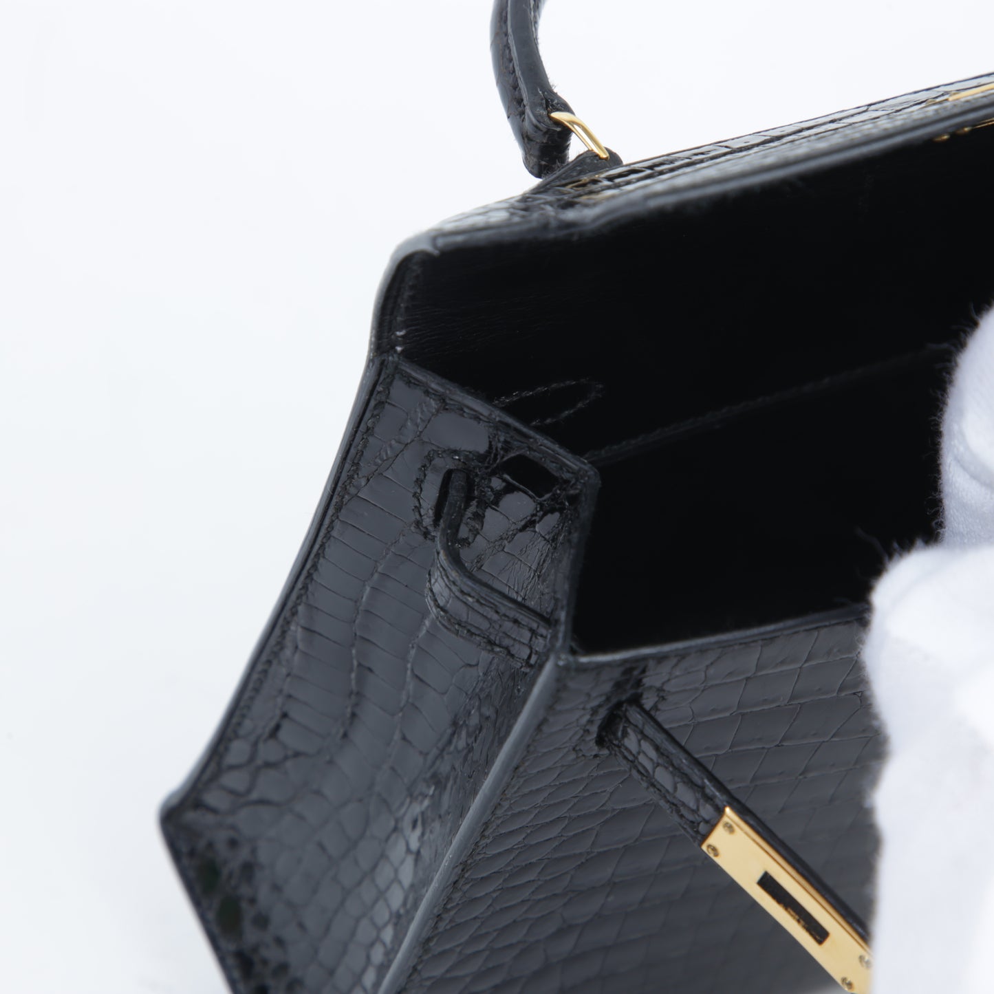 HERMÈS エルメス ミニミニケリー ブラック クロコダイル ポロサス リセ
