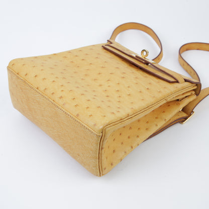 HERMÈS Hermes Kellyad PM Saffron Ostrich 