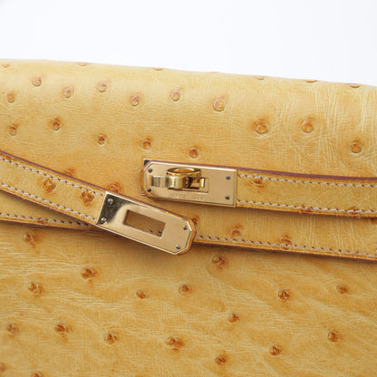 HERMÈS Hermes Kellyad PM Saffron Ostrich 