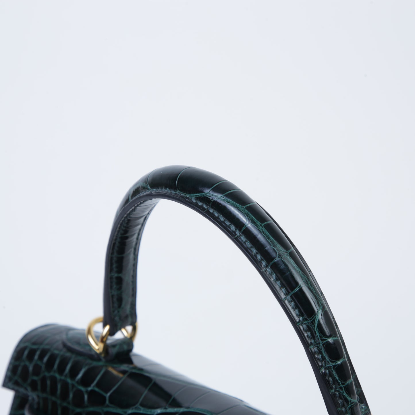 HERMÈS Hermes Kelly 25 Serie Vert Chypre Crocodile Alligator 