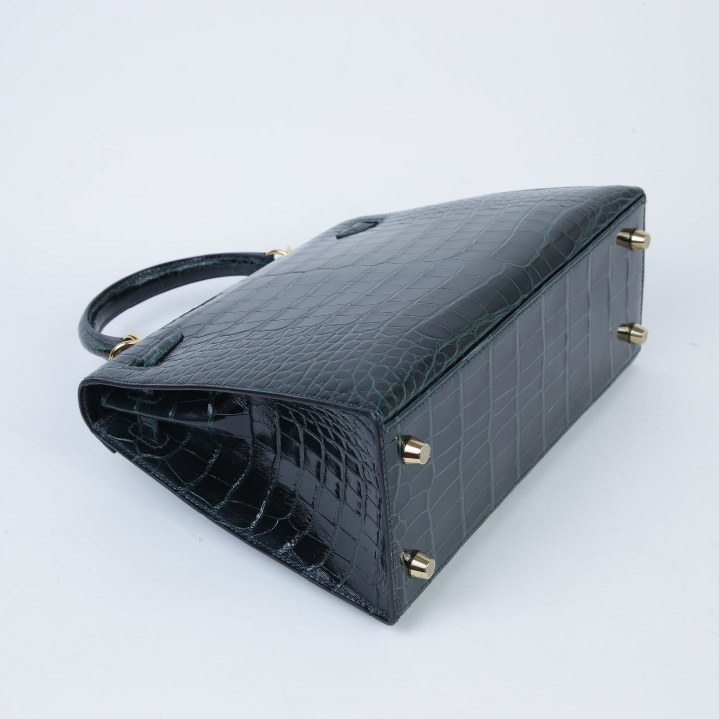 HERMÈS Hermes Kelly 25 Serie Vert Chypre Crocodile Alligator 