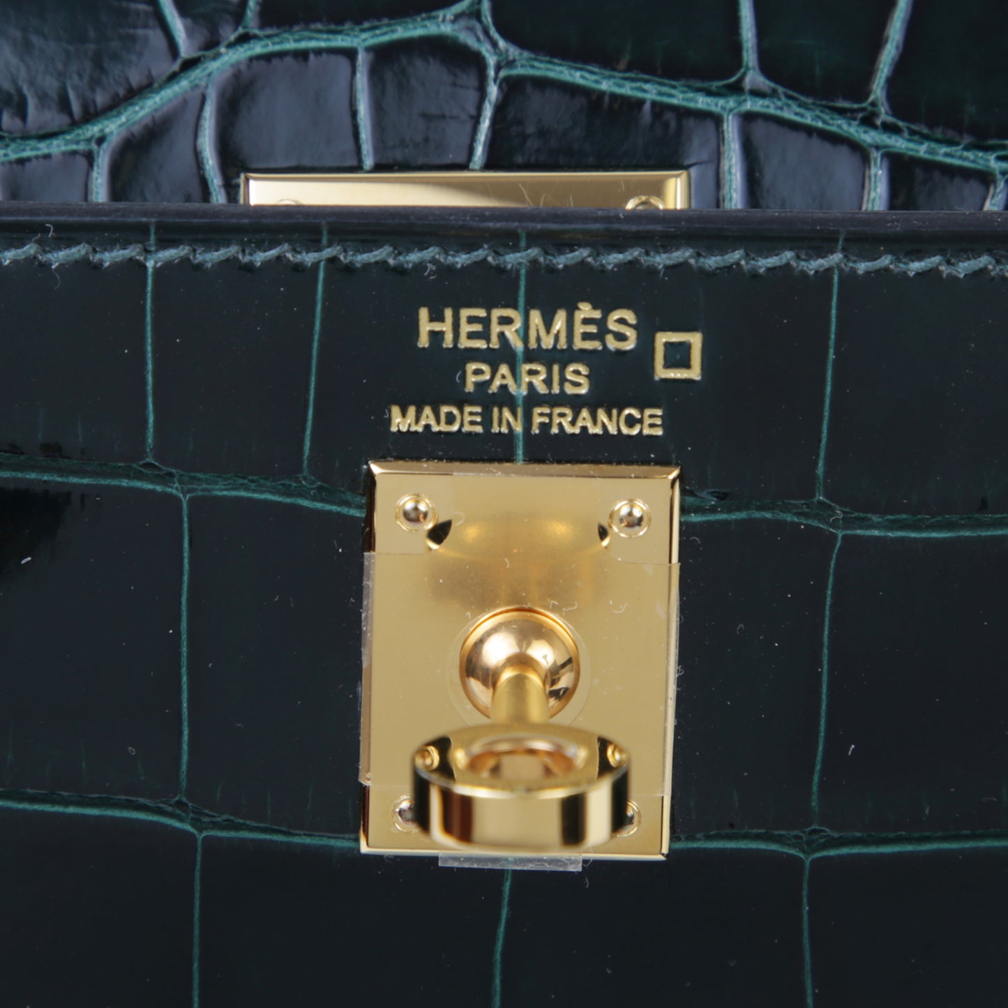 HERMÈS Hermes Kelly 25 Serie Vert Chypre Crocodile Alligator 