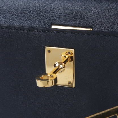 HERMÈS Hermès Kelly Pochette in Black with Gold Hardware 