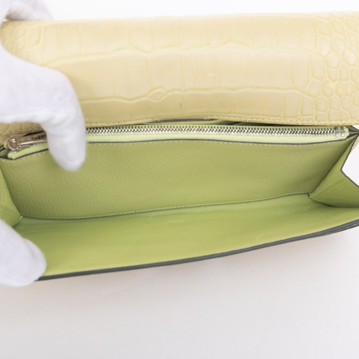 HERMÈS Hermes Constance To Go Jaune Bourgeon Crocodile Alligator Matte 