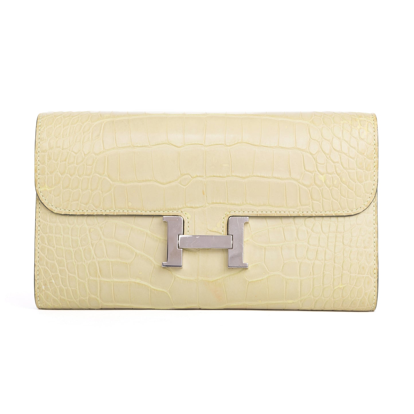 HERMÈS Hermes Constance To Go Jaune Bourgeon Crocodile Alligator Matte 