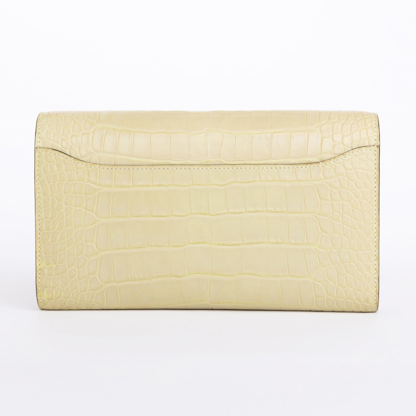HERMÈS Hermes Constance To Go Jaune Bourgeon Crocodile Alligator Matte 