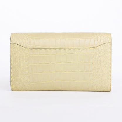 HERMÈS Hermes Constance To Go Jaune Bourgeon Crocodile Alligator Matte 