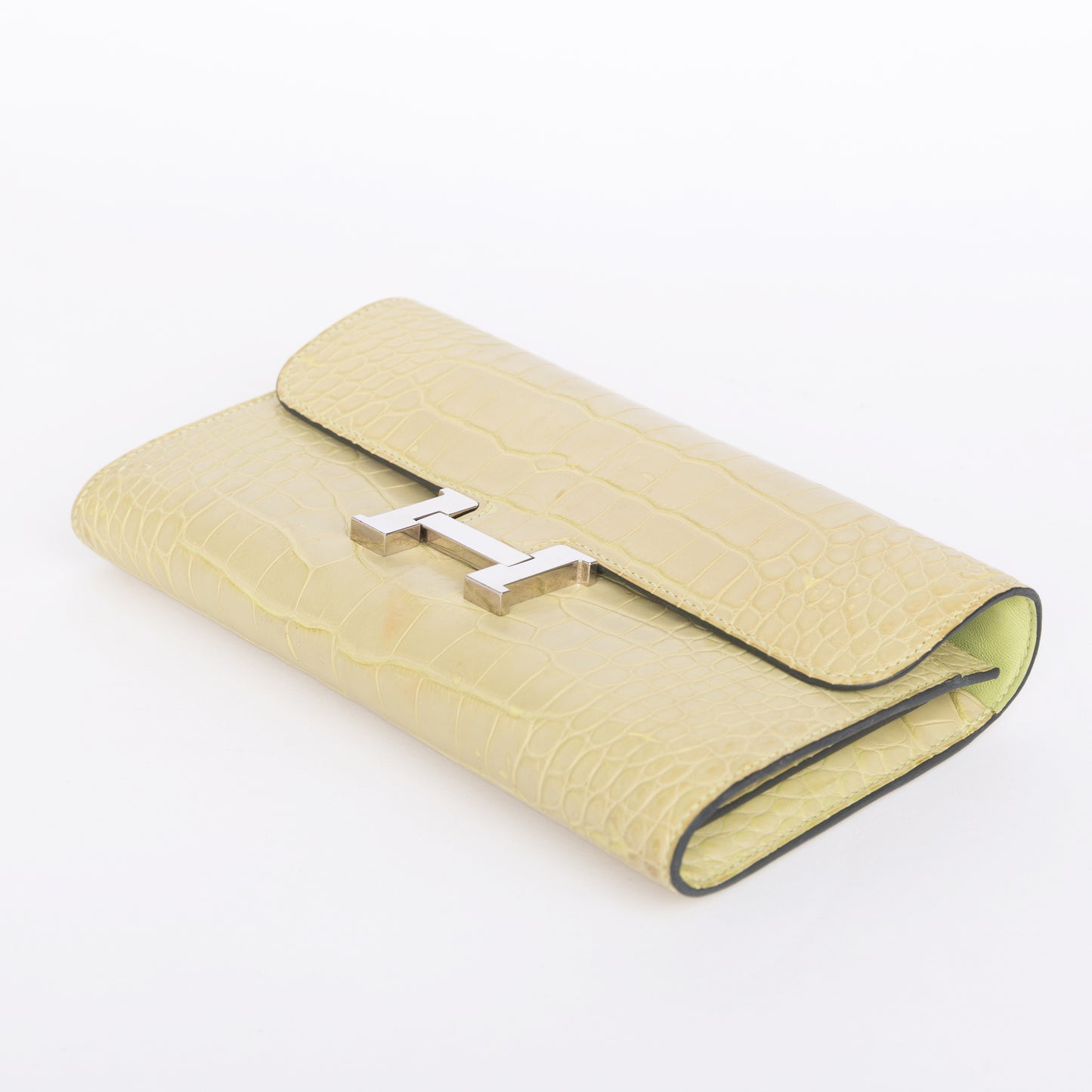 HERMÈS Hermes Constance To Go Jaune Bourgeon Crocodile Alligator Matte 