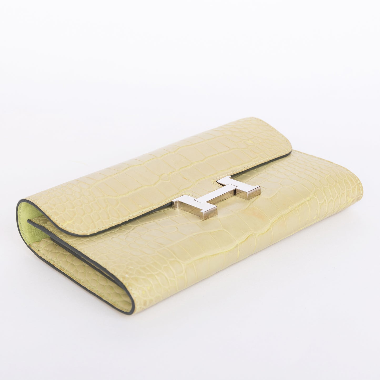HERMÈS Hermes Constance To Go Jaune Bourgeon Crocodile Alligator Matte 