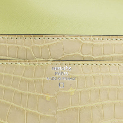 HERMÈS Hermes Constance To Go Jaune Bourgeon Crocodile Alligator Matte 