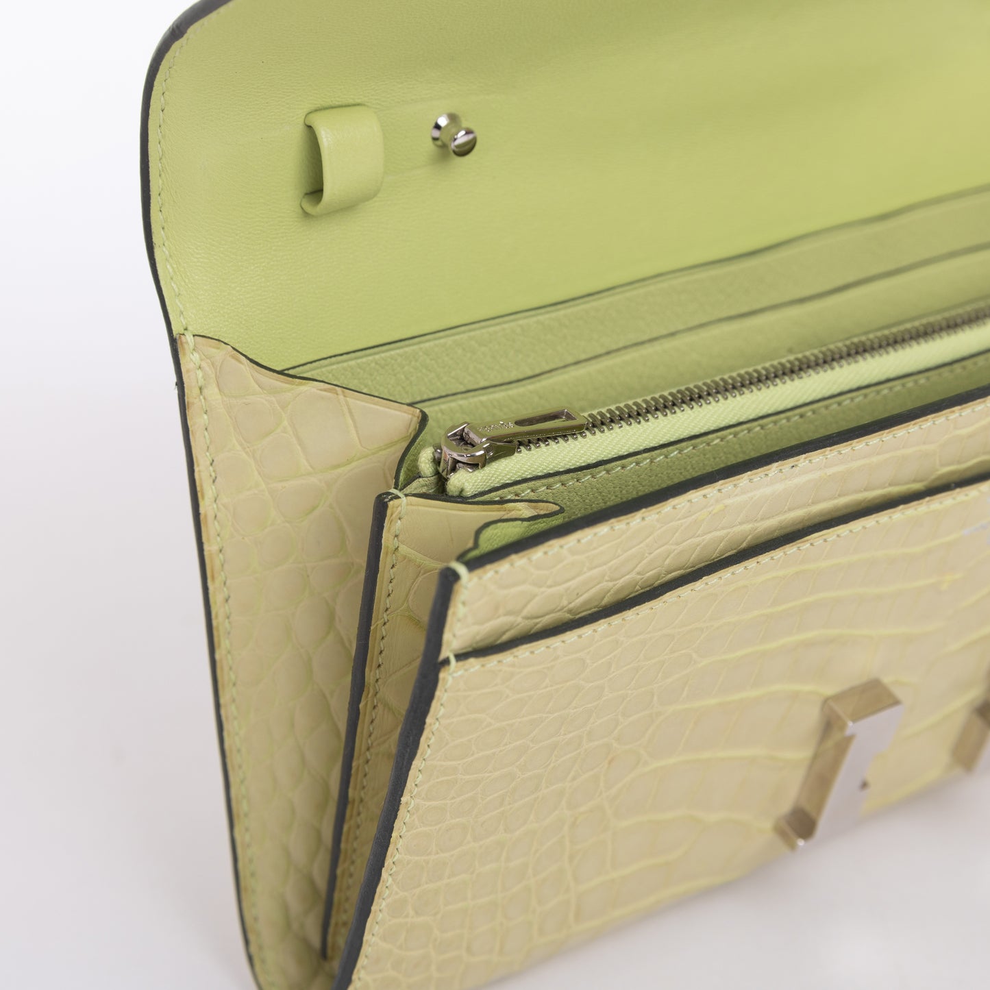 HERMÈS Hermes Constance To Go Jaune Bourgeon Crocodile Alligator Matte 