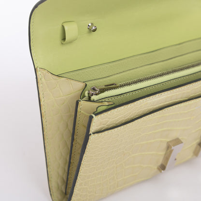 HERMÈS Hermes Constance To Go Jaune Bourgeon Crocodile Alligator Matte 