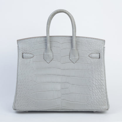 HERMÈS Hermes Birkin 25 Gripar Crocodile Alligator Matte 