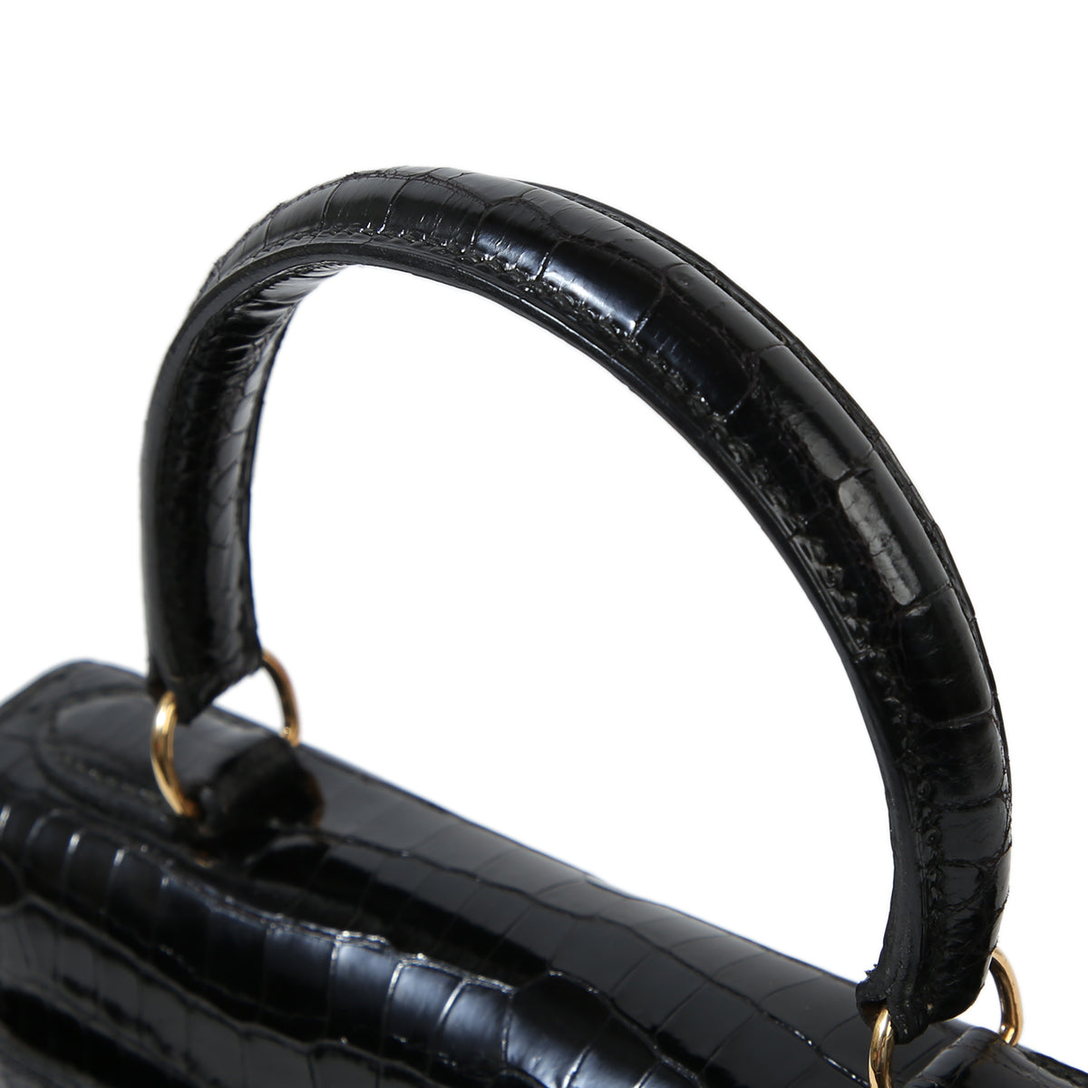 HERMÈS Hermes Mini Kelly Black Crocodile Porosus 