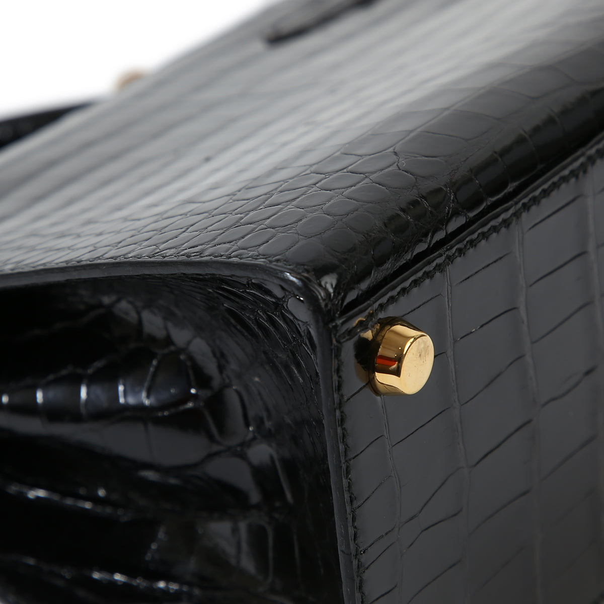 HERMÈS Hermes Mini Kelly Black Crocodile Porosus 