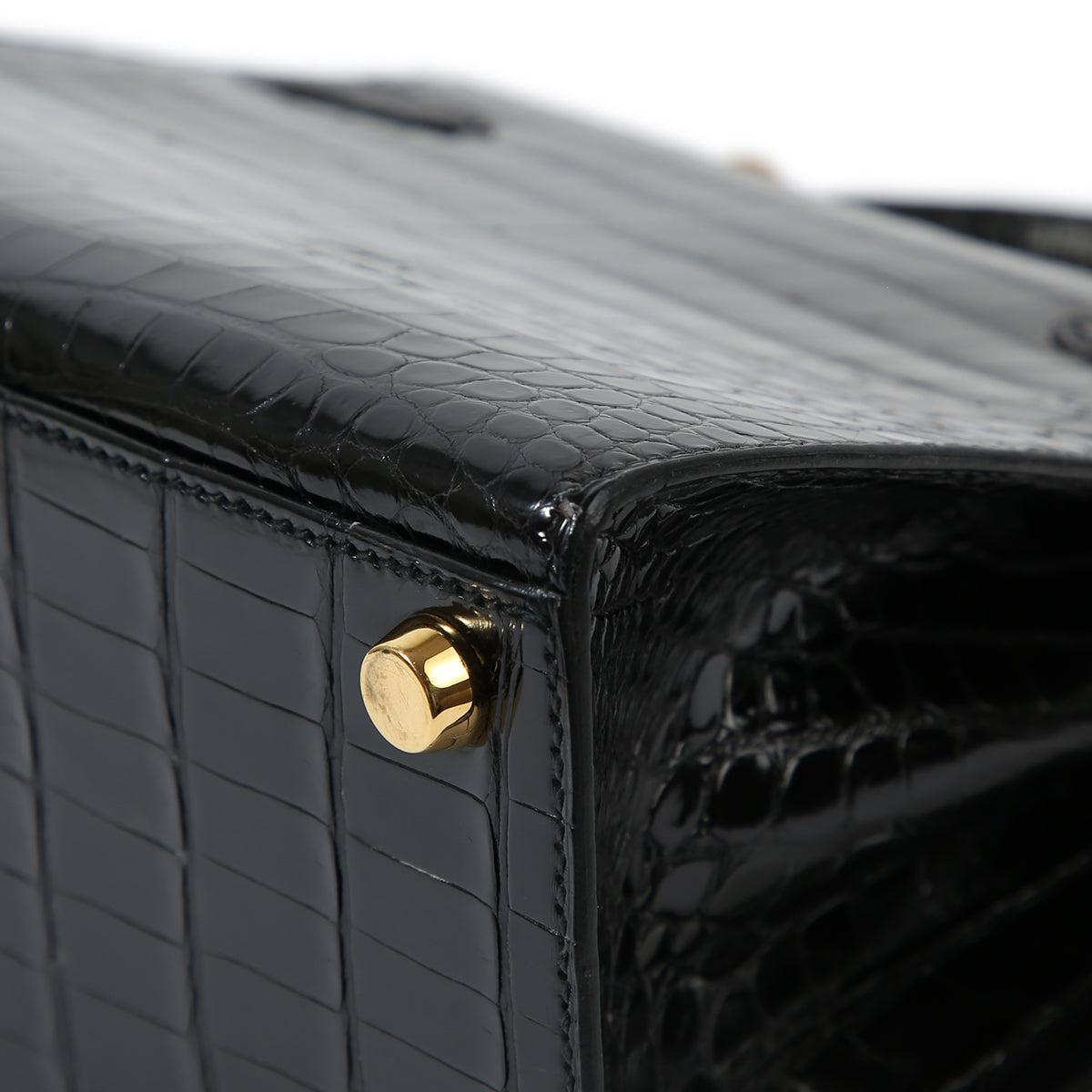 HERMÈS Hermes Mini Kelly Black Crocodile Porosus 