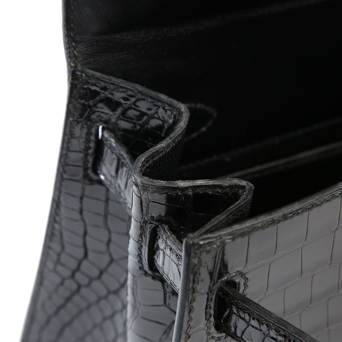 HERMÈS Hermes Mini Kelly Black Crocodile Porosus 