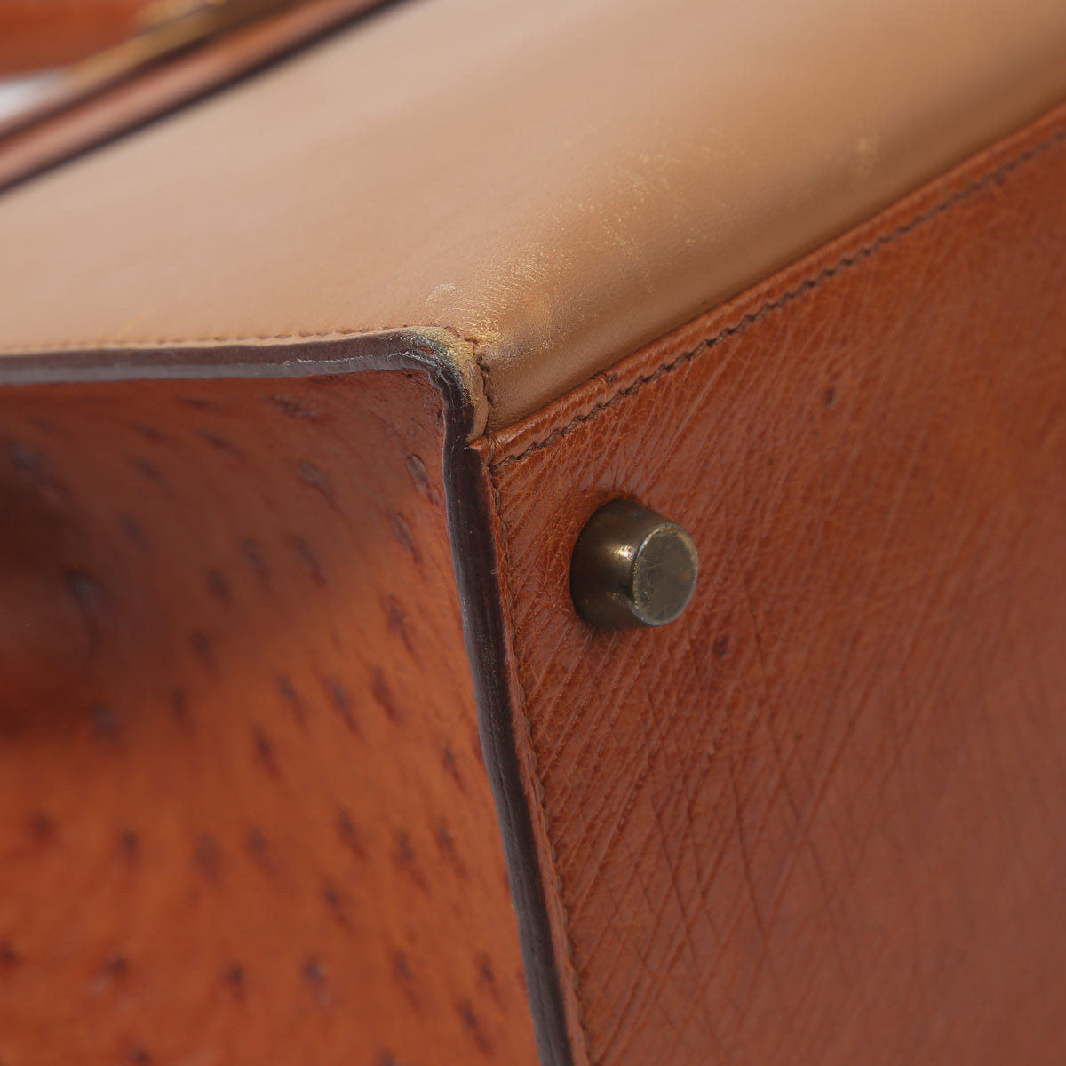 HERMÈS Hermes Kelly 32 Brown Ostrich 