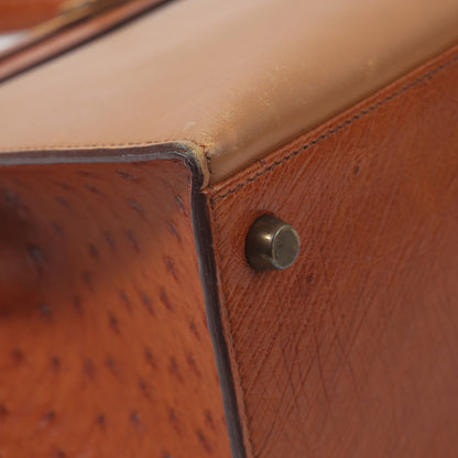 HERMÈS Hermes Kelly 32 Brown Ostrich 