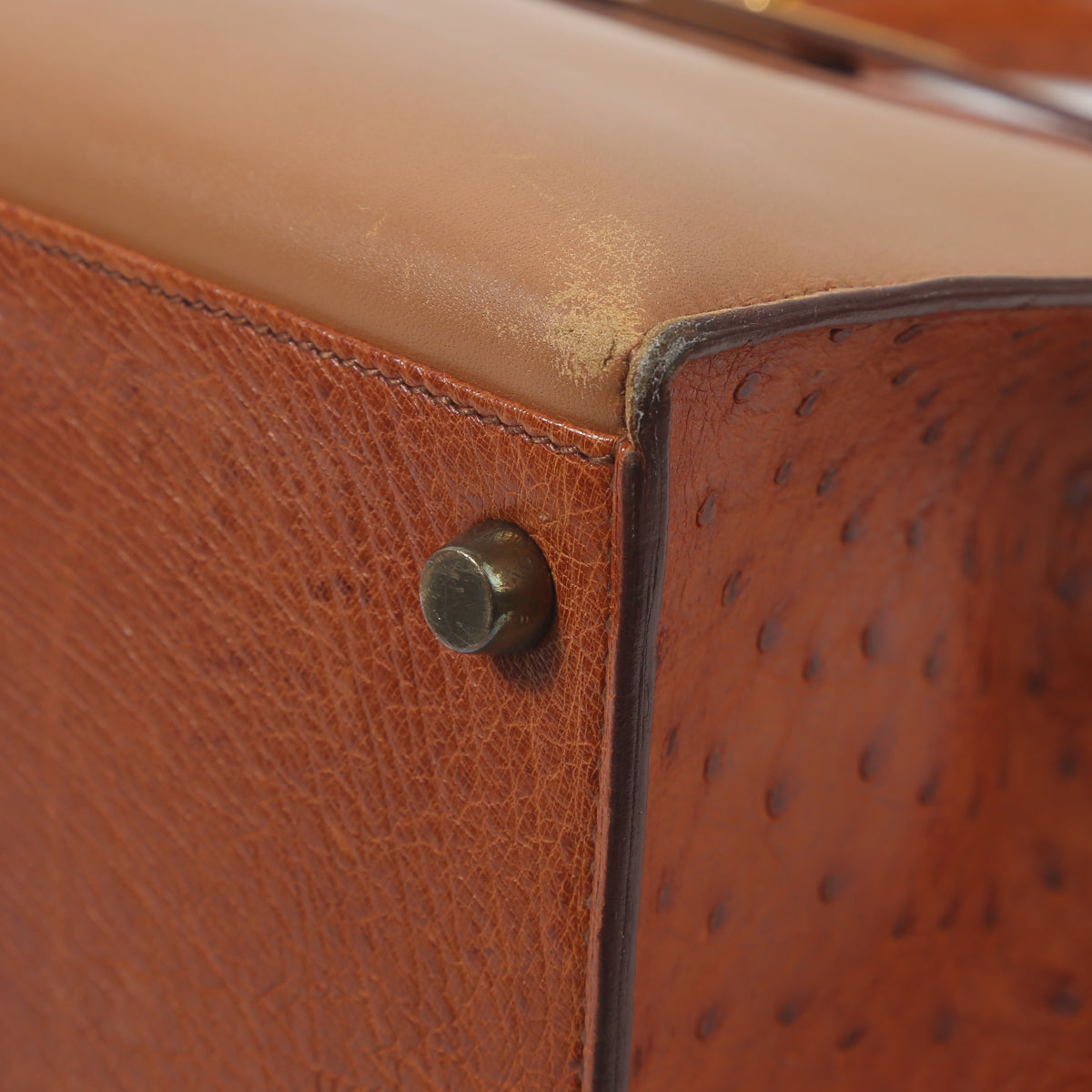 HERMÈS Hermes Kelly 32 Brown Ostrich 