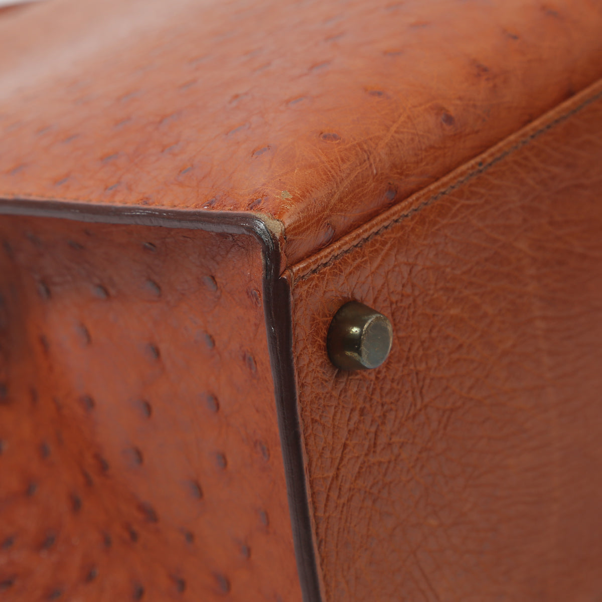 HERMÈS Hermes Kelly 32 Brown Ostrich 