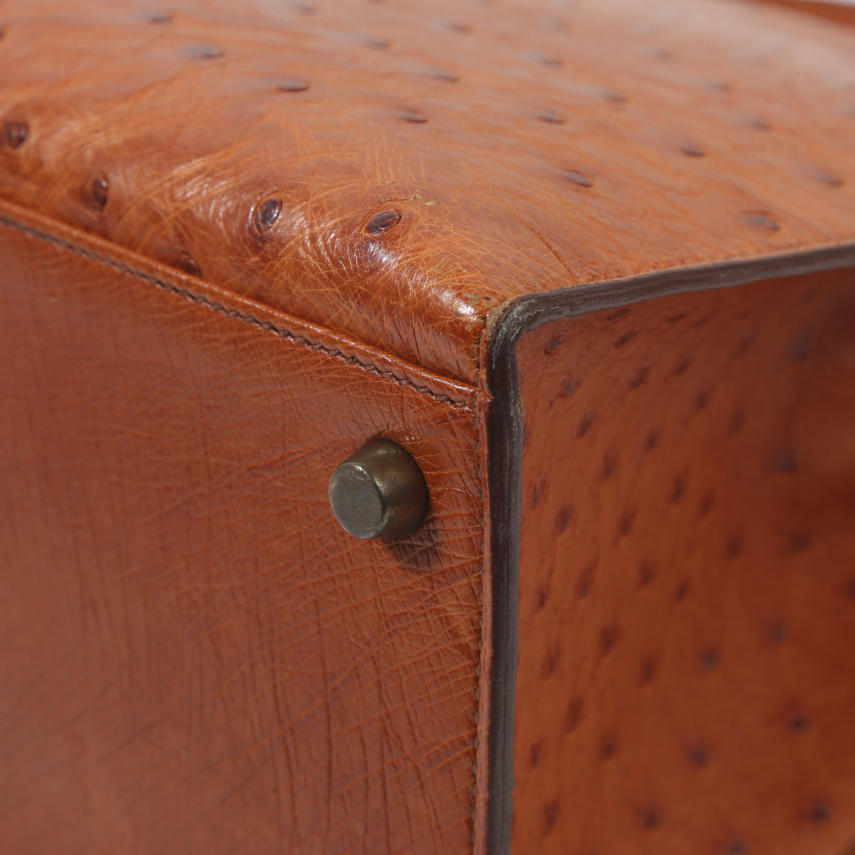 HERMÈS Hermes Kelly 32 Brown Ostrich 