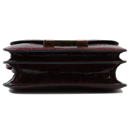 HERMÈS Hermes Constance 3 Mini Burgundy Crocodile Alligator Lise 