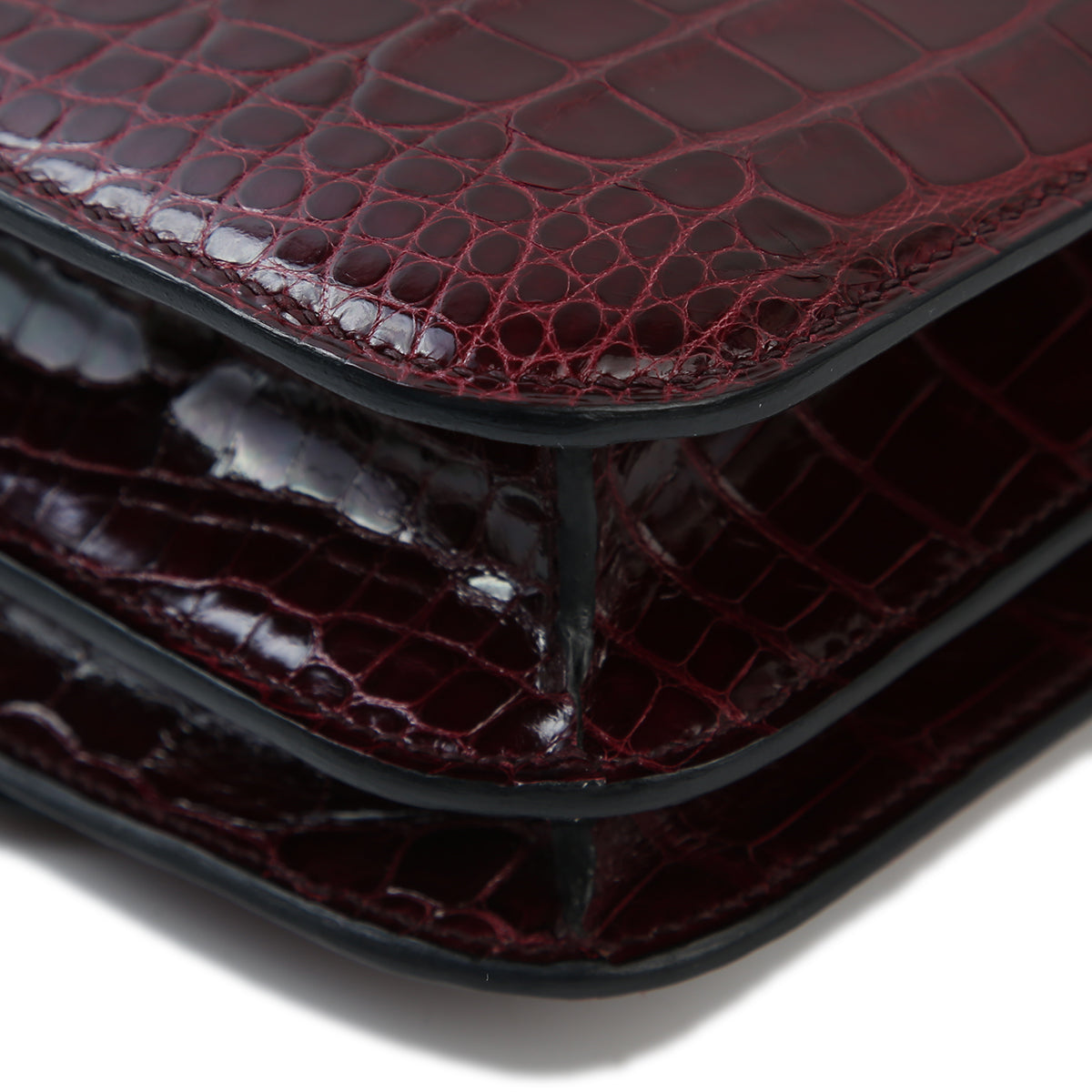 HERMÈS Hermes Constance 3 Mini Burgundy Crocodile Alligator Lise 