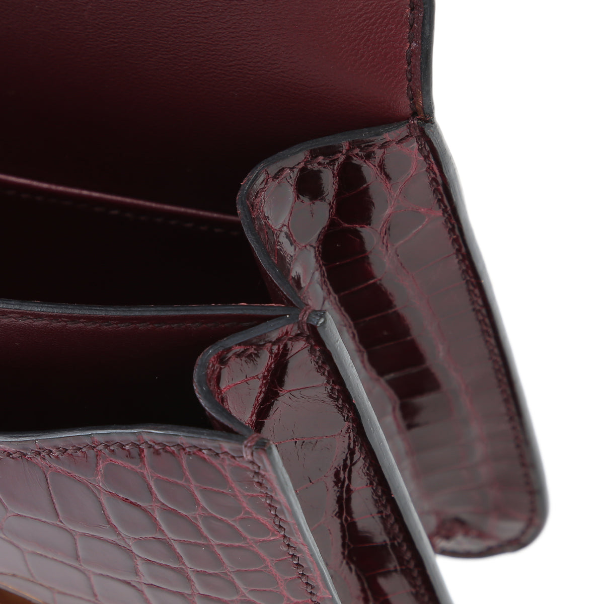 HERMÈS Hermes Constance 3 Mini Burgundy Crocodile Alligator Lise 