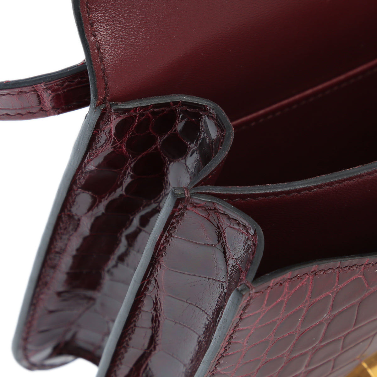 HERMÈS Hermes Constance 3 Mini Burgundy Crocodile Alligator Lise 