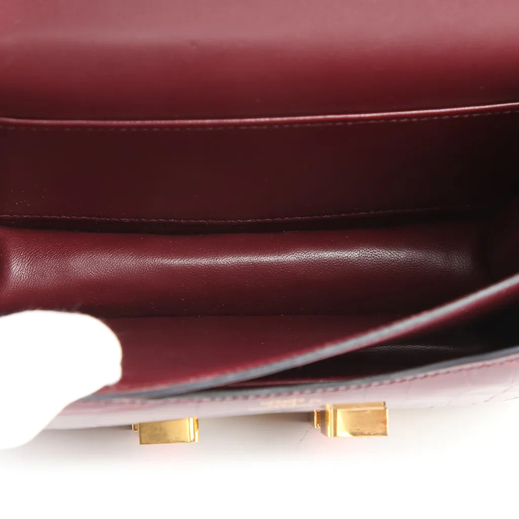 HERMÈS Hermes Constance 3 Mini Burgundy Crocodile Alligator Lise 