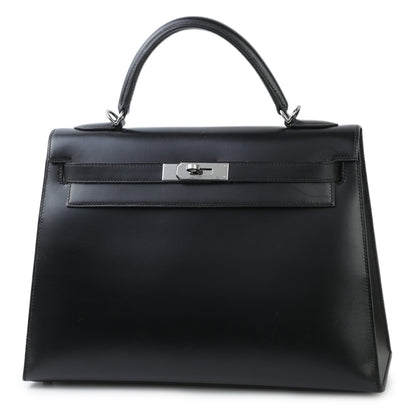 HERMÈS Hermès Kelly 32 Serie Black with Ruthenium Hardware AB