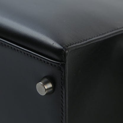 HERMÈS Hermès Kelly 32 Serie Black with Ruthenium Hardware AB