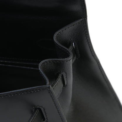HERMÈS Hermès Kelly 32 Serie Black with Ruthenium Hardware AB