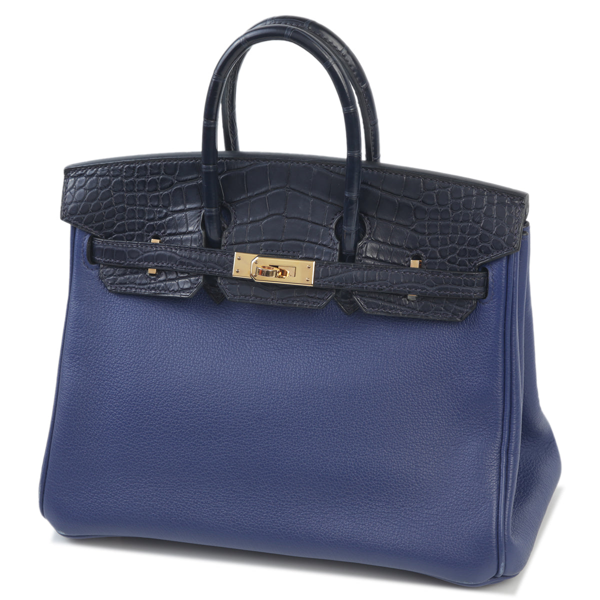 HERMÈS Hermes Birkin 25 Touch Blue Saphir Blue Marine Crocodile Alligator Matte