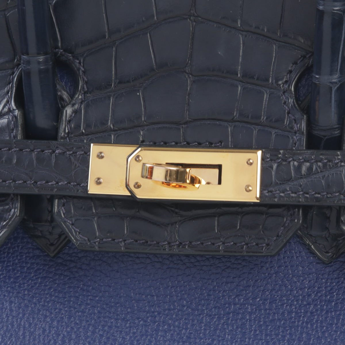 HERMÈS Hermes Birkin 25 Touch Blue Saphir Blue Marine Crocodile Alligator Matte
