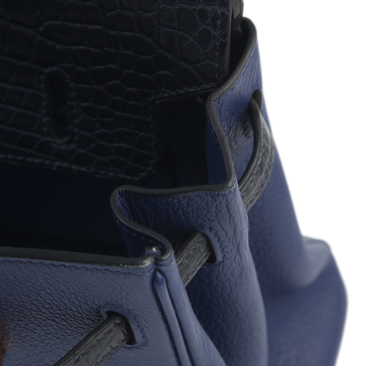 HERMÈS Hermes Birkin 25 Touch Blue Saphir Blue Marine Crocodile Alligator Matte