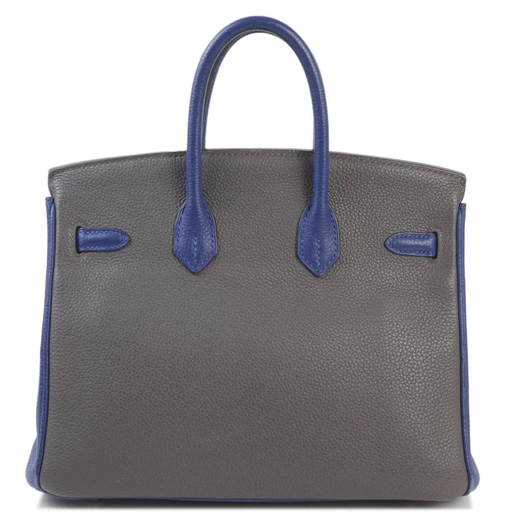 HERMÈS Hermes Special Order Birkin 25 Etain Blue Electric 