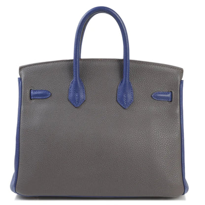 HERMÈS Hermes Special Order Birkin 25 Etain Blue Electric 