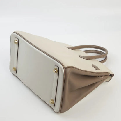 HERMÈS Hermes Special Order Birkin 25 Etoupe Parchemin White 