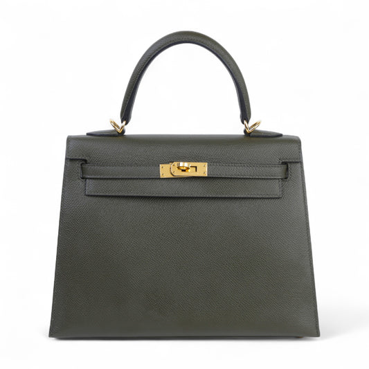 HERMÈS エルメス ケリー25 セリエ ヴェールグリス