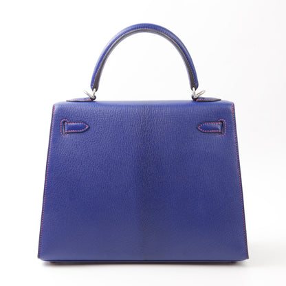 HERMÈS Hermes Special Order Kelly 25 Serie Framboise Blue Electric Bougainvillea 