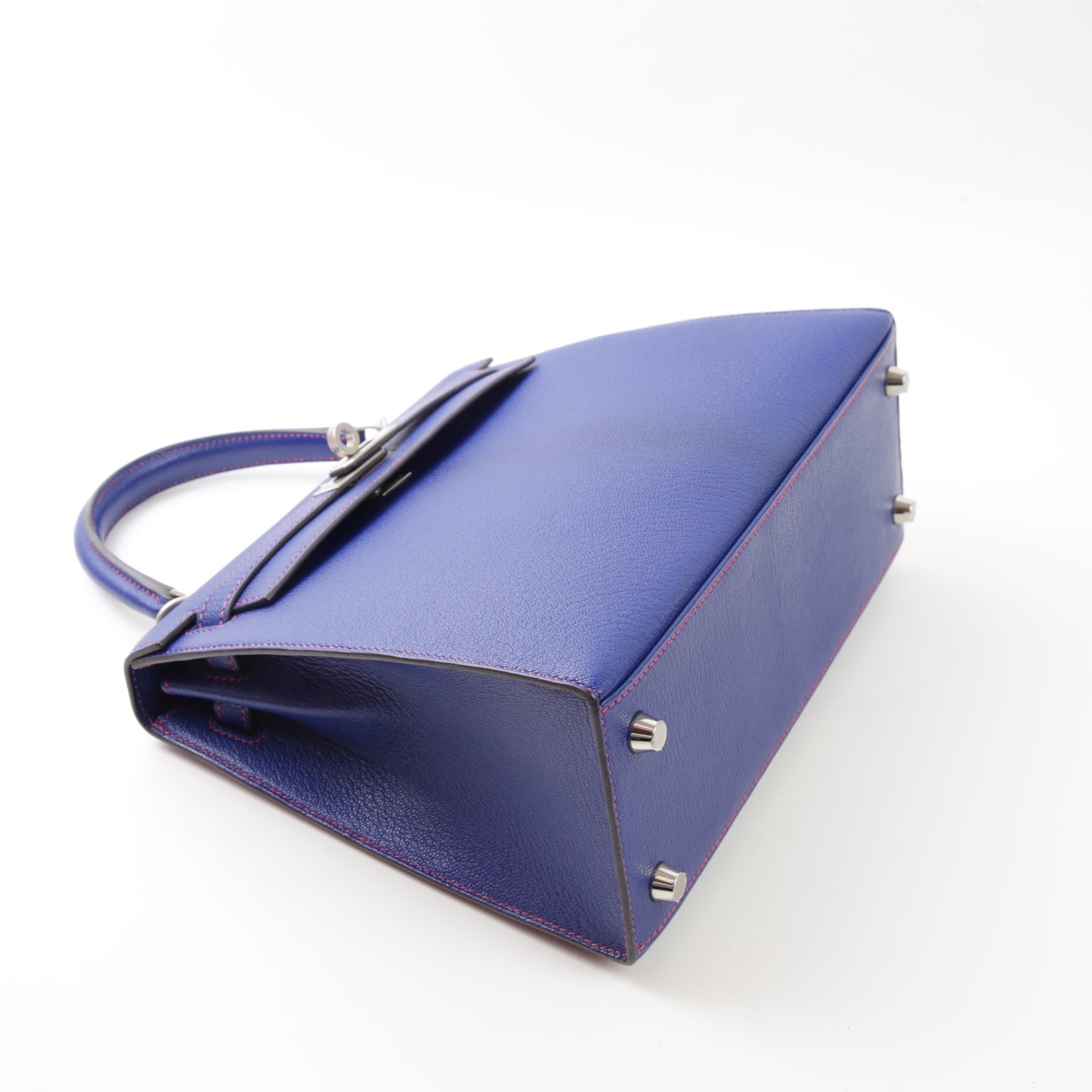 HERMÈS Hermes Special Order Kelly 25 Serie Framboise Blue Electric Bougainvillea 
