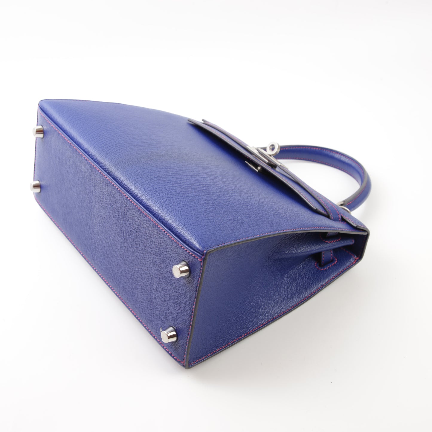 HERMÈS Hermes Special Order Kelly 25 Serie Framboise Blue Electric Bougainvillea 