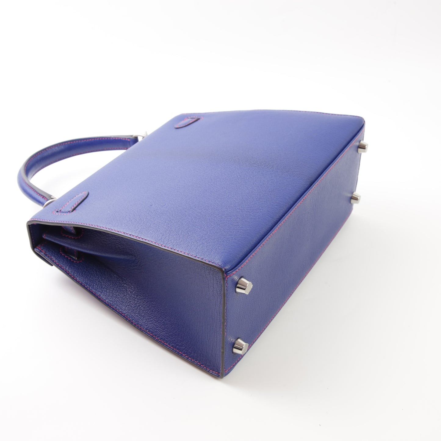 HERMÈS Hermes Special Order Kelly 25 Serie Framboise Blue Electric Bougainvillea 