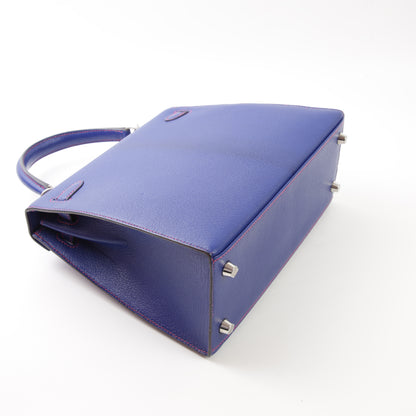 HERMÈS Hermes Special Order Kelly 25 Serie Framboise Blue Electric Bougainvillea 