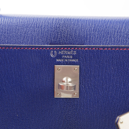 HERMÈS Hermes Special Order Kelly 25 Serie Framboise Blue Electric Bougainvillea 