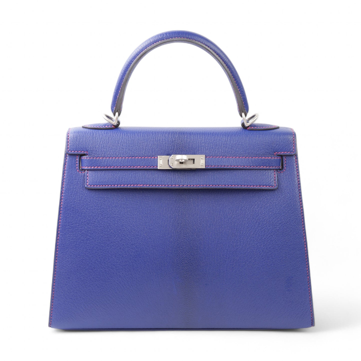 HERMÈS Hermes Special Order Kelly 25 Serie Framboise Blue Electric Bougainvillea 